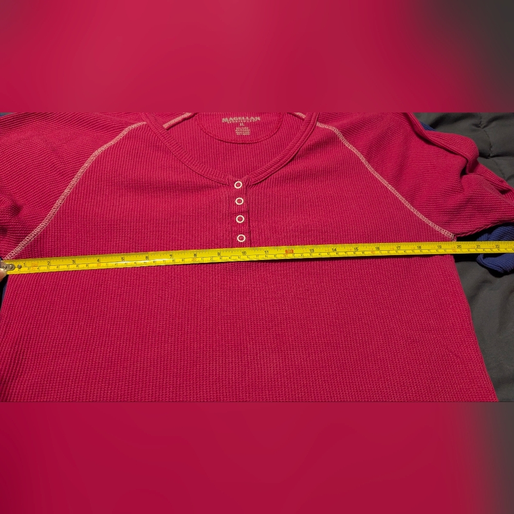 MAGELLAN OUTDOORS Women's Long Sleeve Henley Thermal Waffle Top Size XL - Picture 7 of 7